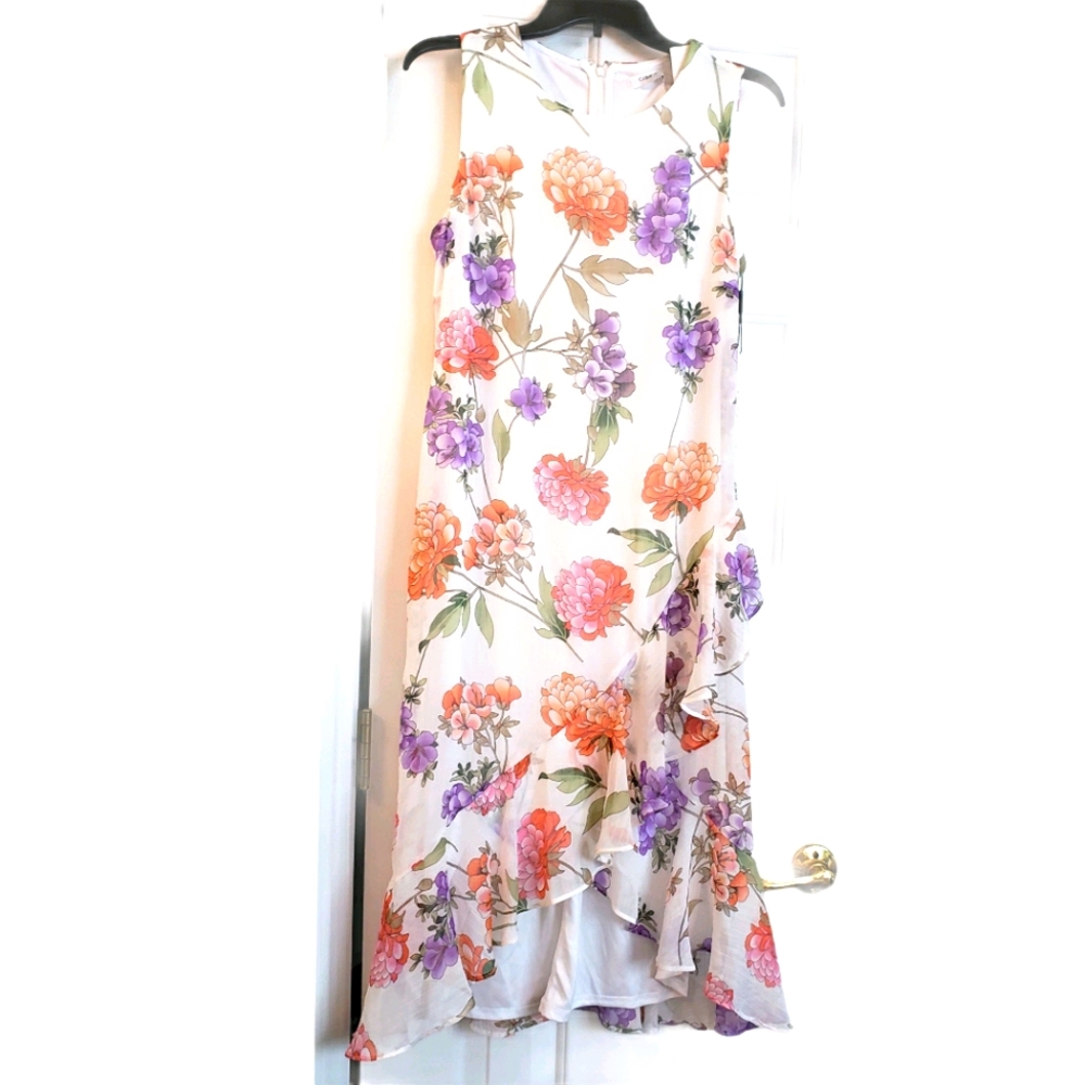 Calvin Klein Womens Sleveless Floral Dress - Sz 8